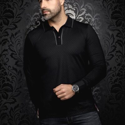 KANT | POLO MANCHES LONGUES AU NOIR