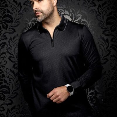 AVENOR | POLO MANCHES LONGUES AU NOIR